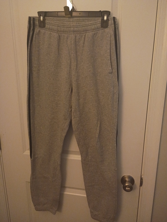 adidas Pants - adidas Gray SweatPants with Black Side Stripes